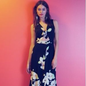 Leith Floral Tie Midi Dress XS